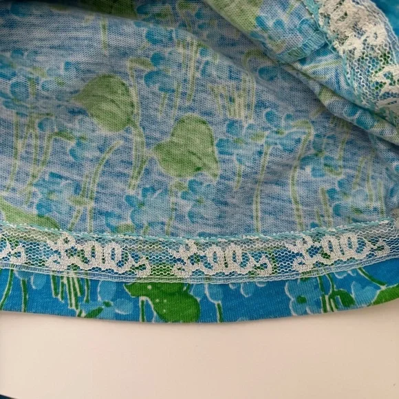 Lilly Pulitzer Vintage 70's Culottes The Lilly 6 Wide Leg Pants Blue Floral Wide Leg